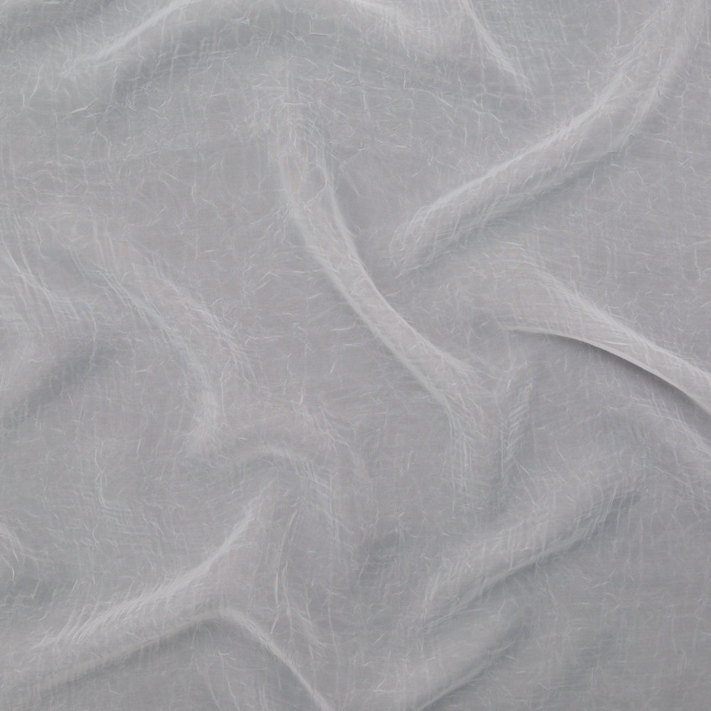 Wrinkled Drapery Sheer Fabric - Snow - British Imported Wrinkled Drapery Sheer Fabric - Snow - British Imported