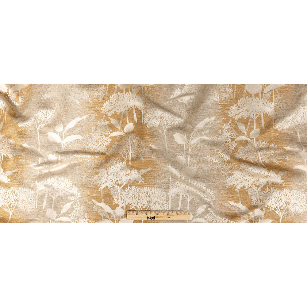 Drapery Jacquard - Ochre Striated Floral - British Imported Full Drapery Jacquard - Ochre Striated Floral - British Imported Full