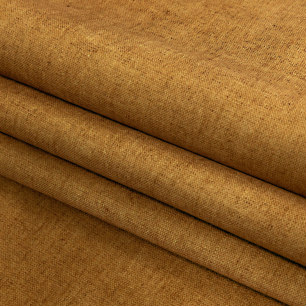 Polyester Microvelvet - Ochre - British Imported Folded Polyester Microvelvet - Ochre - British Imported Folded