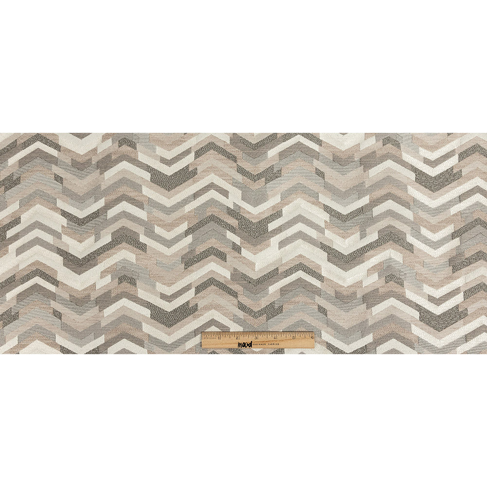 Polyester Jacquard - Blush Tactile Zig Zags - British Imported Full Polyester Jacquard - Blush Tactile Zig Zags - British Imported Full