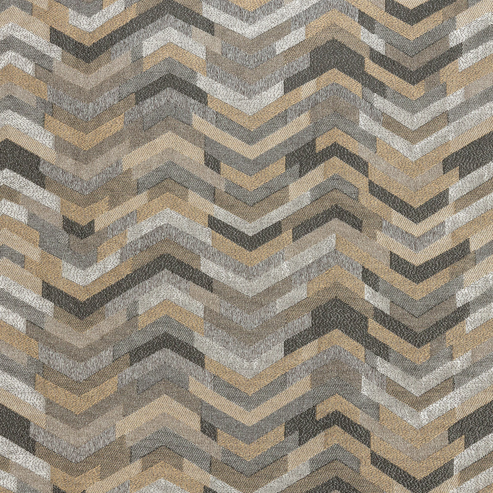 Polyester Jacquard - Graphite Tactile Zig Zags - British Imported Polyester Jacquard - Graphite Tactile Zig Zags - British Imported
