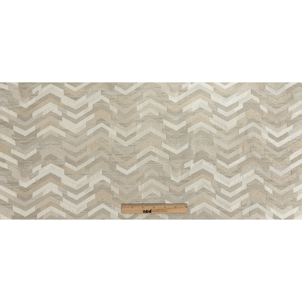 Polyester Jacquard - Linen Tactile Zig Zags - British Imported Full Polyester Jacquard - Linen Tactile Zig Zags - British Imported Full