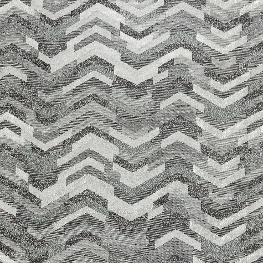 Polyester Jacquard - Silver Tactile Zig Zags - British Imported Polyester Jacquard - Silver Tactile Zig Zags - British Imported