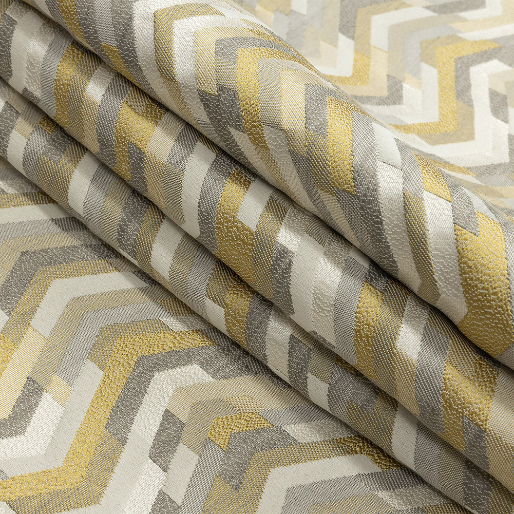 Polyester Jacquard - Zest Tactile Zig Zags - British Imported Folded Polyester Jacquard - Zest Tactile Zig Zags - British Imported Folded