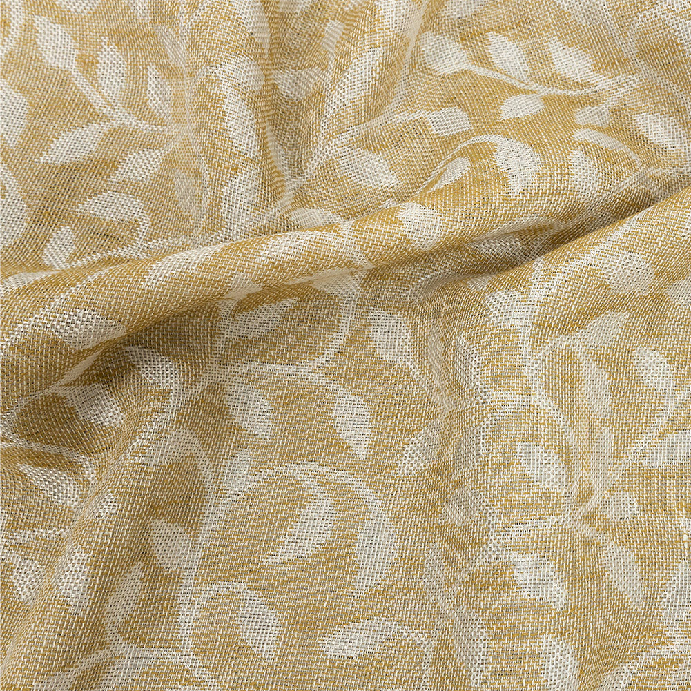 Drapery Jacquard Double Wide 118" - Ochre Foliage - British Imported Drapery Jacquard Double Wide 118" - Ochre Foliage - British Imported