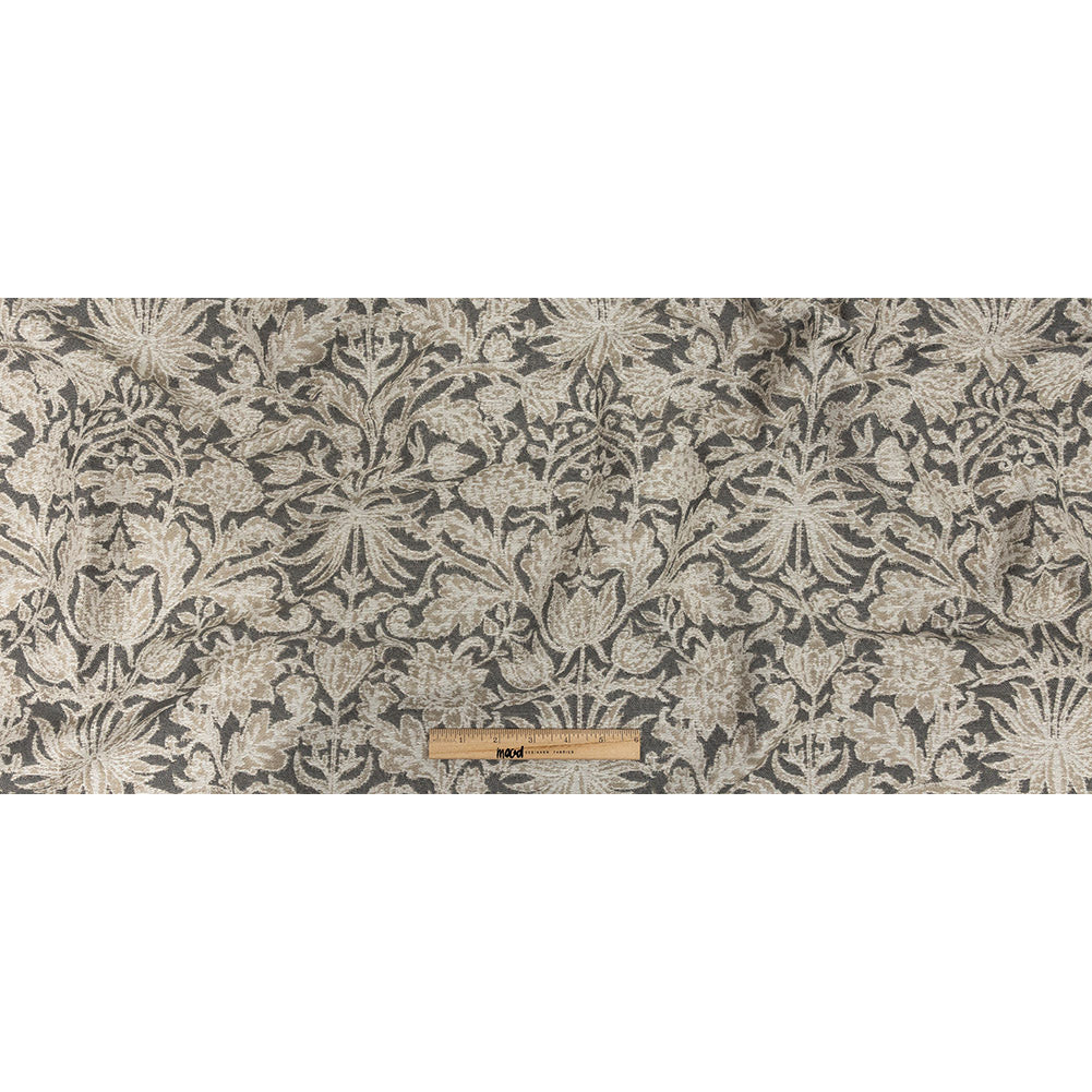 Drapery Jacquard - Silver Dense Floral - British Imported Full Drapery Jacquard - Silver Dense Floral - British Imported Full