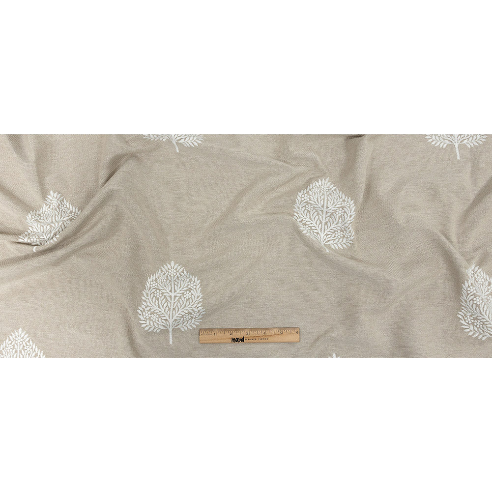 Embroidered Drapery Woven - Linen Foliage - British Imported Full Embroidered Drapery Woven - Linen Foliage - British Imported Full