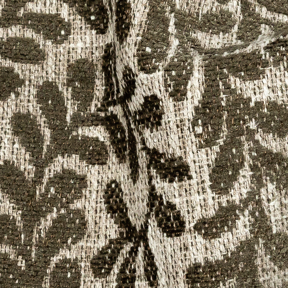 Chenille Jacquard - Moss Leafy Willow - British Imported Detail Chenille Jacquard - Moss Leafy Willow - British Imported Detail