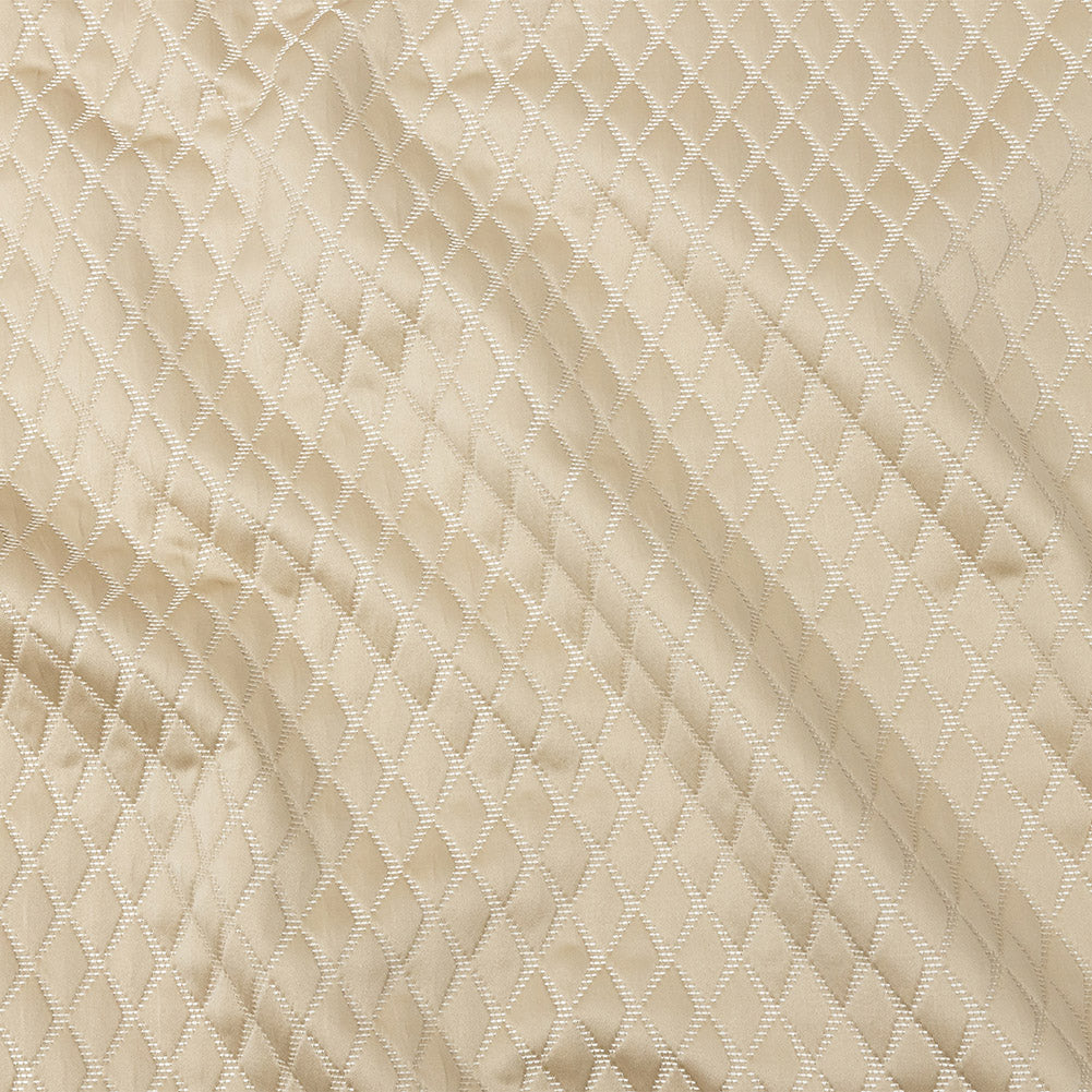 Satin-Faced Jacquard - Gold Shadow Diamonds - British Imported Satin-Faced Jacquard - Gold Shadow Diamonds - British Imported