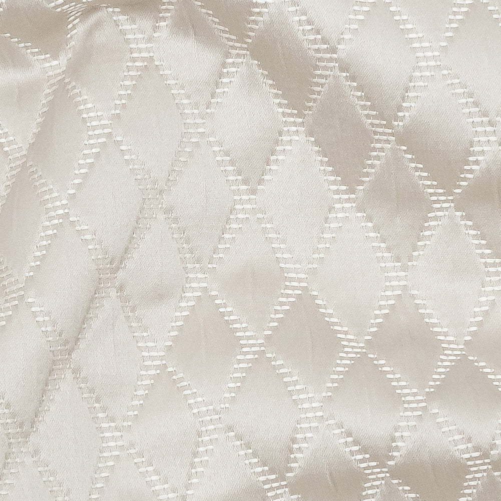 Satin-Faced Jacquard - Taupe Shadow Diamonds - British Imported Detail Satin-Faced Jacquard - Taupe Shadow Diamonds - British Imported Detail