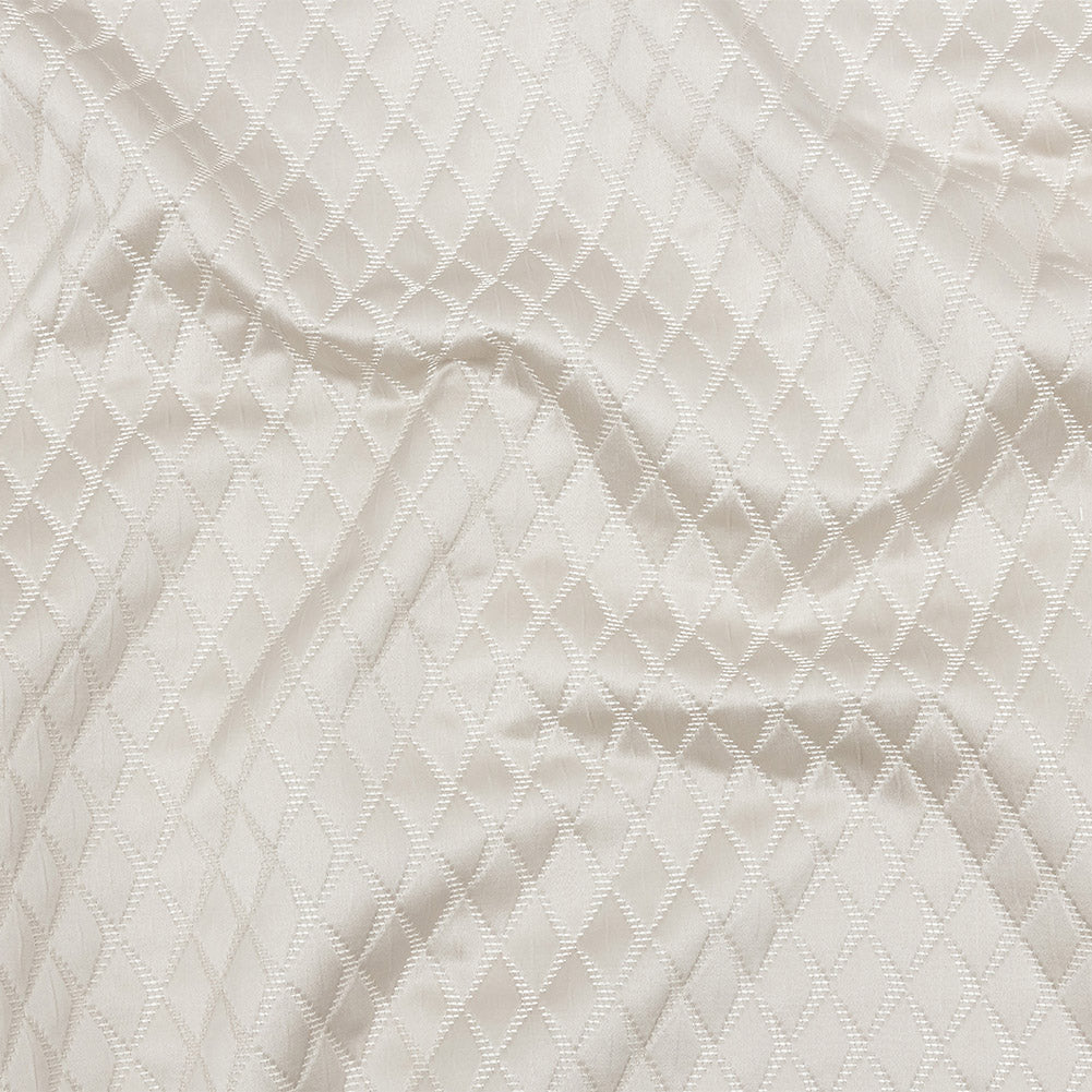 Satin-Faced Jacquard - Taupe Shadow Diamonds - British Imported Satin-Faced Jacquard - Taupe Shadow Diamonds - British Imported