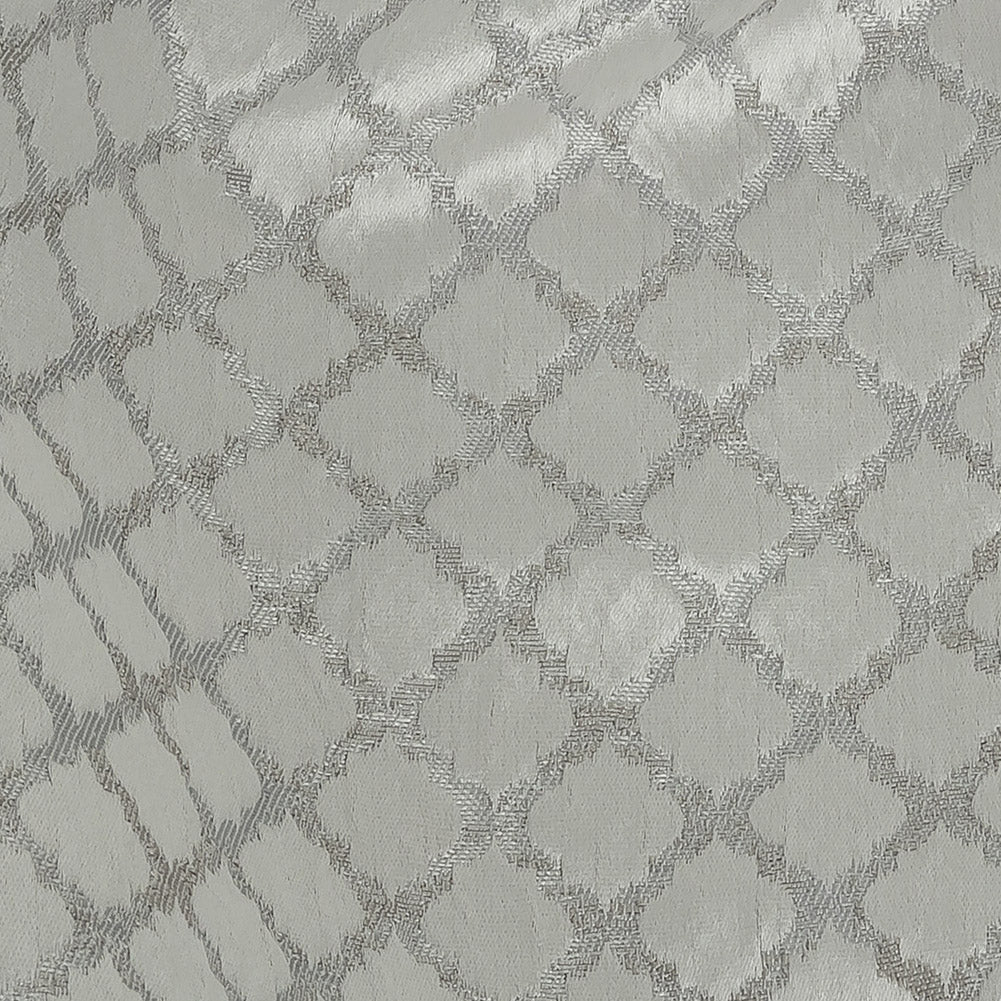 Drapery Jacquard - Platinum Moroccan Quatrefoil - British Imported Detail Drapery Jacquard - Platinum Moroccan Quatrefoil - British Imported Detail
