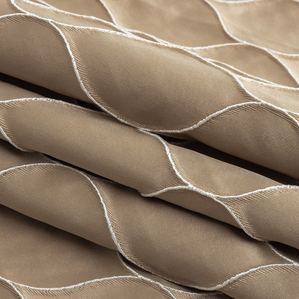 Satin-Faced Drapery Jacquard - Champagne Ogees - British Imported Folded Satin-Faced Drapery Jacquard - Champagne Ogees - British Imported Folded
