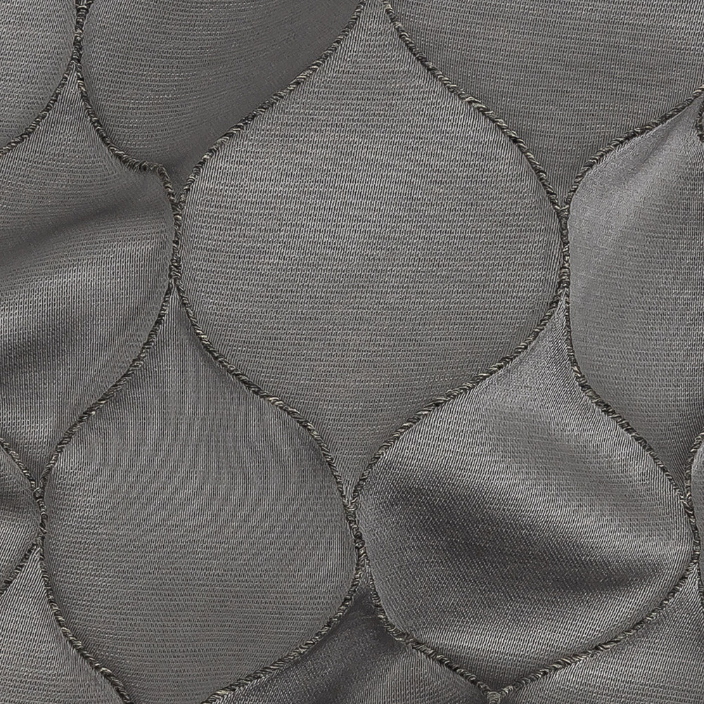 Satin-Faced Drapery Jacquard - Graphite Ogees - British Imported Detail Satin-Faced Drapery Jacquard - Graphite Ogees - British Imported Detail