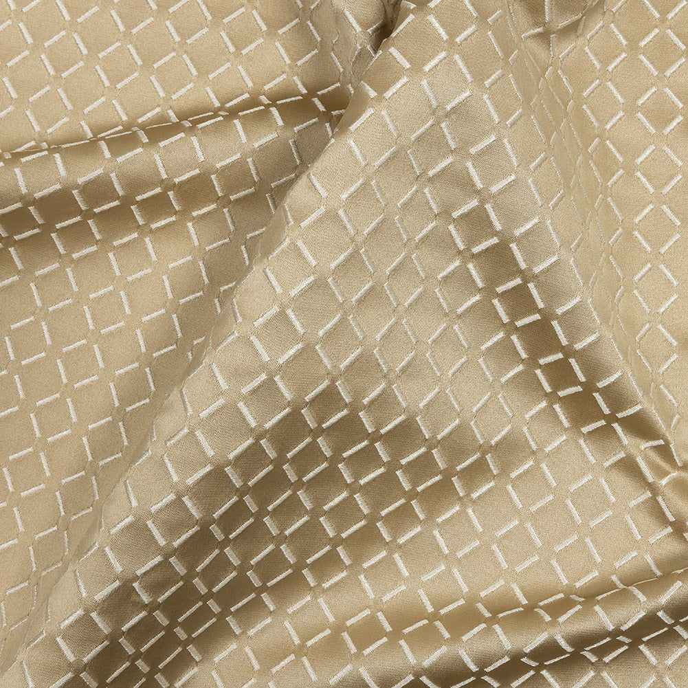 Satin-Faced Jacquard - Gold Broken Diamonds - British Imported Satin-Faced Jacquard - Gold Broken Diamonds - British Imported