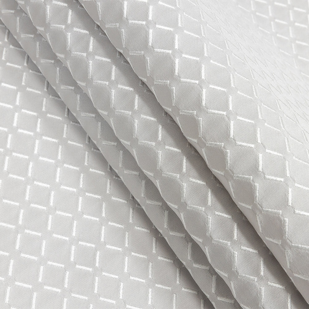 Satin-Faced Jacquard - Platinum Broken Diamonds - British Imported Folded Satin-Faced Jacquard - Platinum Broken Diamonds - British Imported Folded