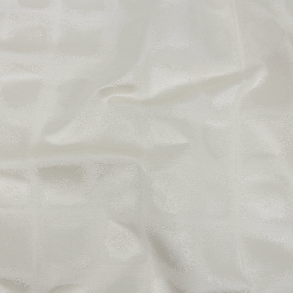 Drapery Jacquard - Ivory Painterly Squares - British Imported Drapery Jacquard - Ivory Painterly Squares - British Imported