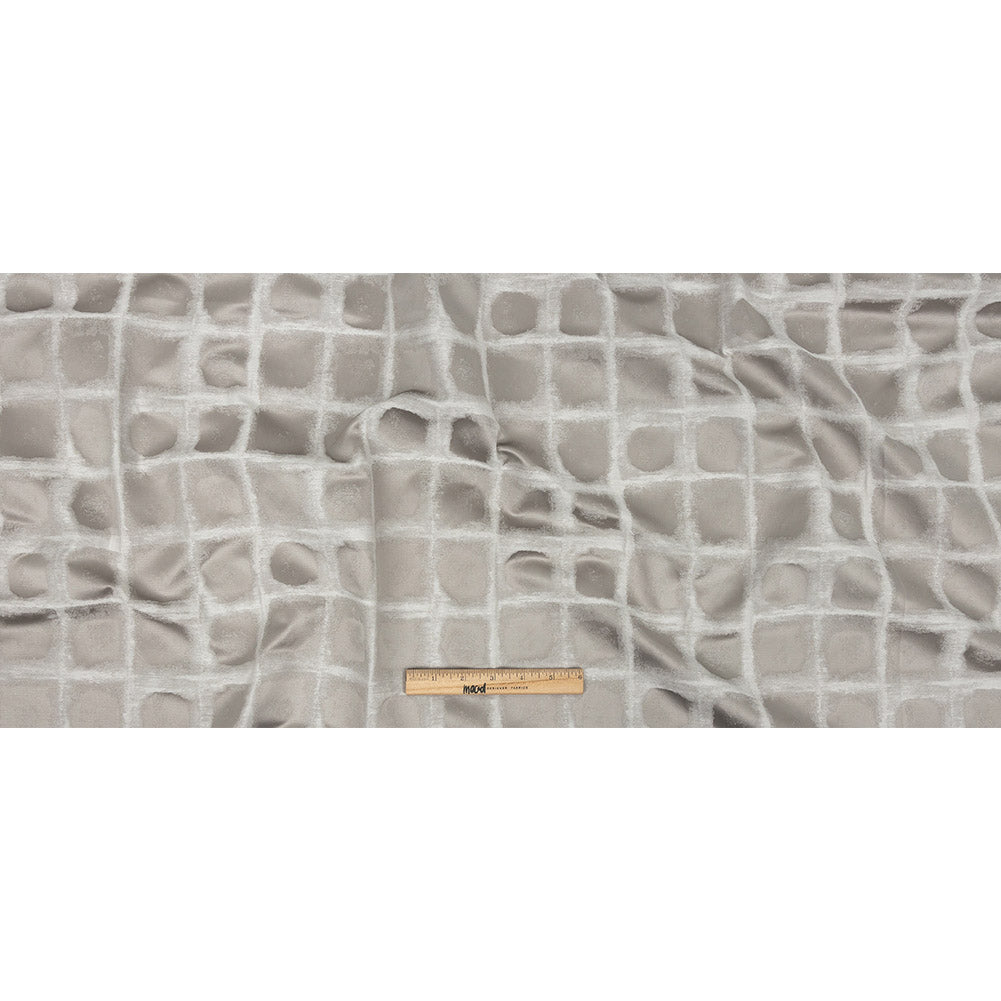 Drapery Jacquard - Pewter Painterly Squares - British Imported Full Drapery Jacquard - Pewter Painterly Squares - British Imported Full