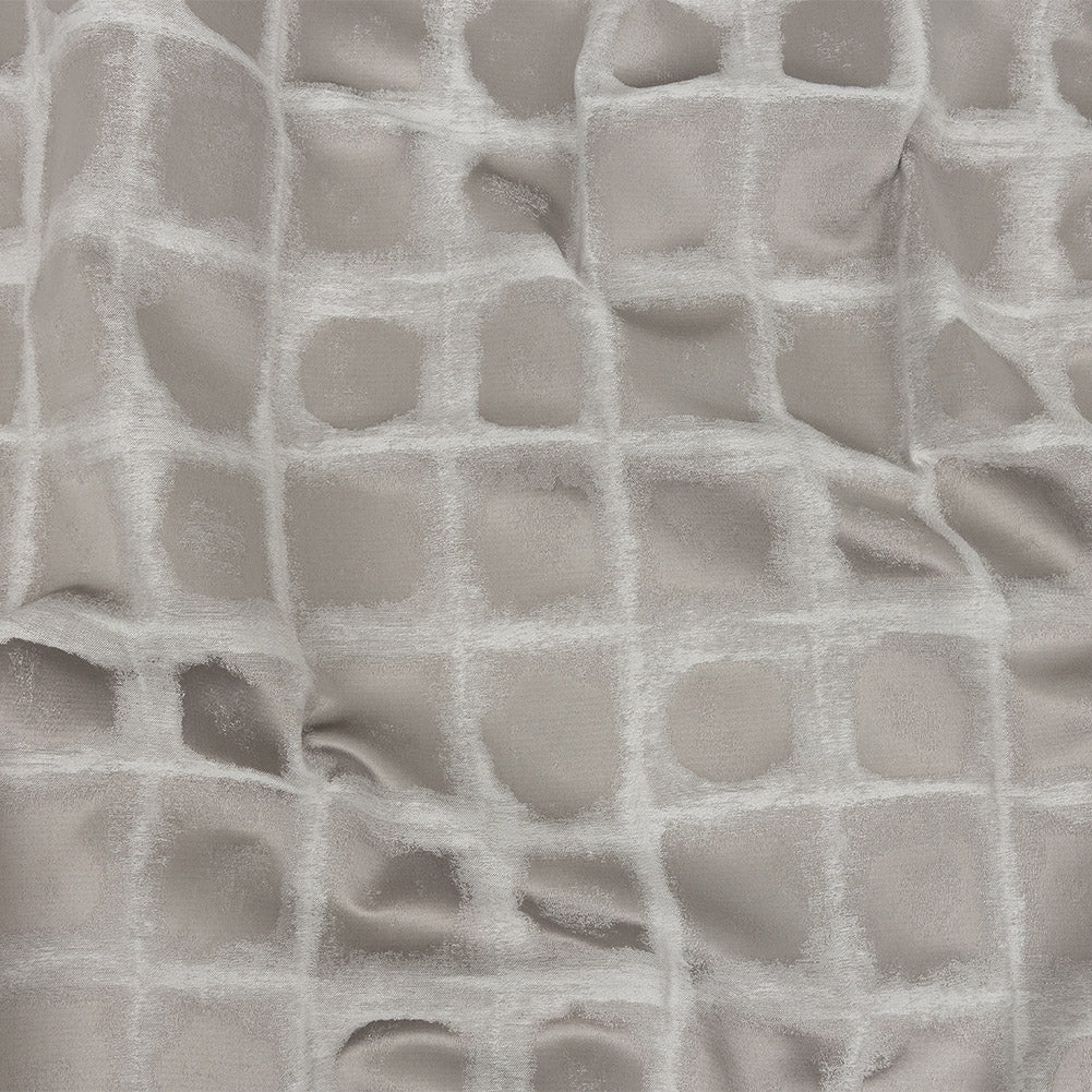 Drapery Jacquard - Pewter Painterly Squares - British Imported Drapery Jacquard - Pewter Painterly Squares - British Imported