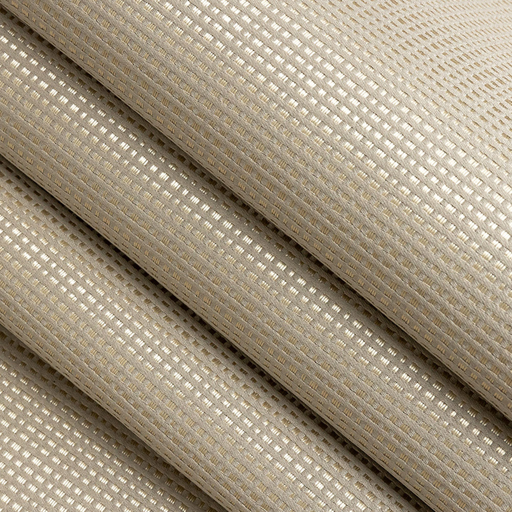 Satin-Faced Jacquard - Taupe Little Squares - British Imported Folded Satin-Faced Jacquard - Taupe Little Squares - British Imported Folded