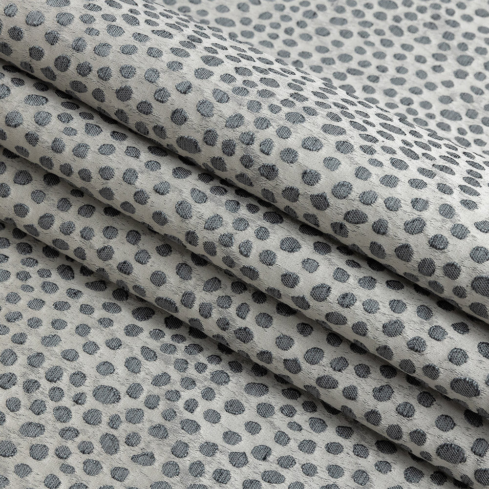 Polyester Jacquard - Pewter Spots - British Imported Folded Polyester Jacquard - Pewter Spots - British Imported Folded