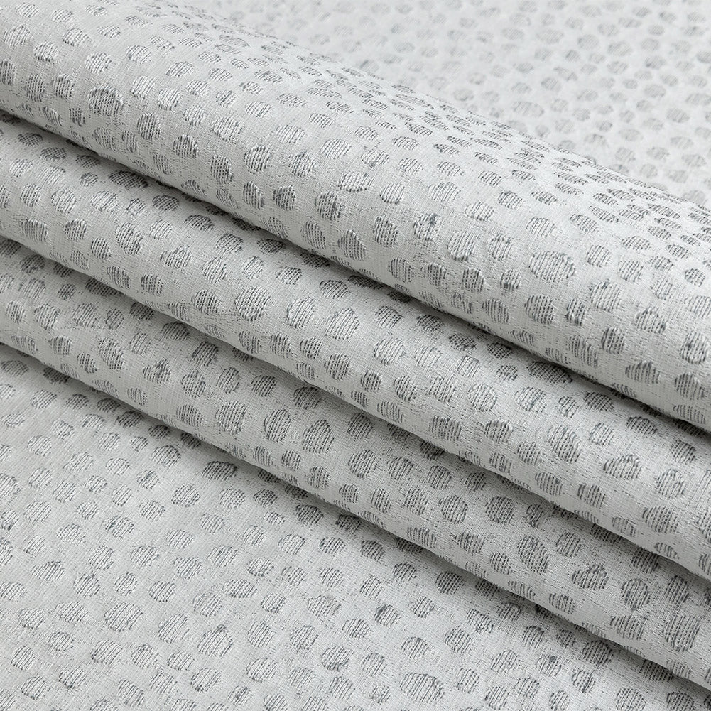 Polyester Jacquard - Platinum Spots - British Imported Folded Polyester Jacquard - Platinum Spots - British Imported Folded