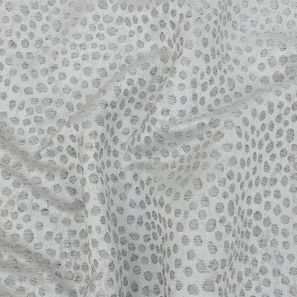 Polyester Jacquard - Platinum Spots - British Imported Polyester Jacquard - Platinum Spots - British Imported