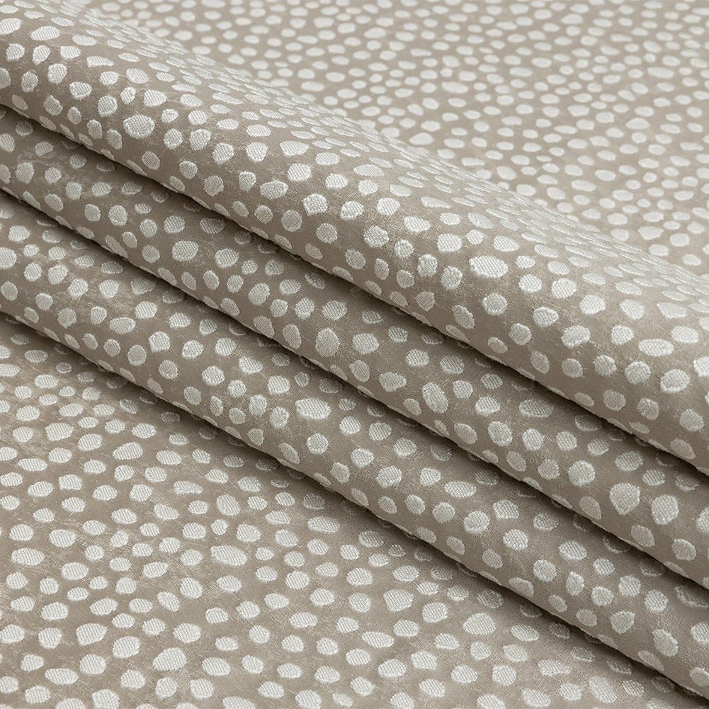 Polyester Jacquard - Taupe Spots - British Imported Folded Polyester Jacquard - Taupe Spots - British Imported Folded