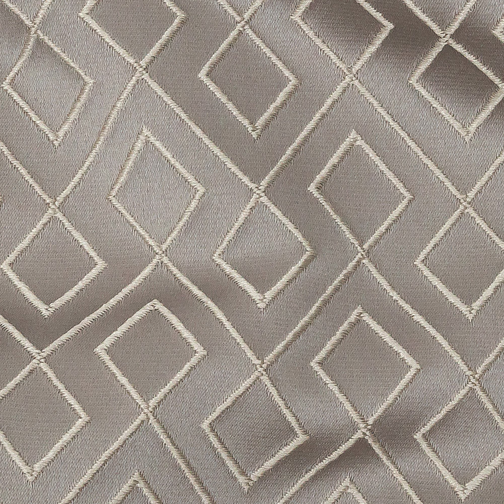 Satin-Faced Jacquard - Graphite Diamond Fret - British Imported Detail Satin-Faced Jacquard - Graphite Diamond Fret - British Imported Detail
