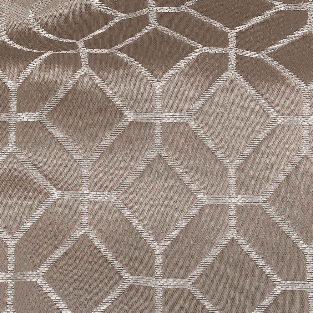 Polyester Jacquard - Taupe Tiled Geometric - British Imported Detail Polyester Jacquard - Taupe Tiled Geometric - British Imported Detail