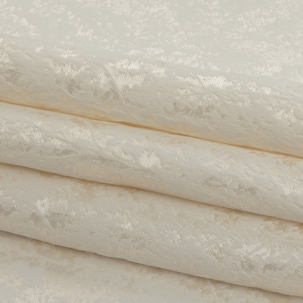 Polyester Jacquard - Ivory Abstract Trees - British Imported Folded Polyester Jacquard - Ivory Abstract Trees - British Imported Folded