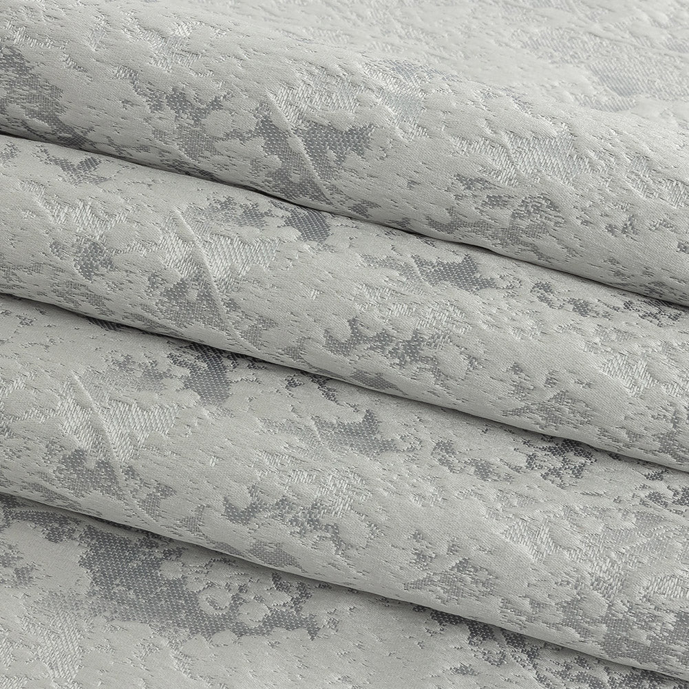 Polyester Jacquard - Platinum Abstract Trees - British Imported Folded Polyester Jacquard - Platinum Abstract Trees - British Imported Folded