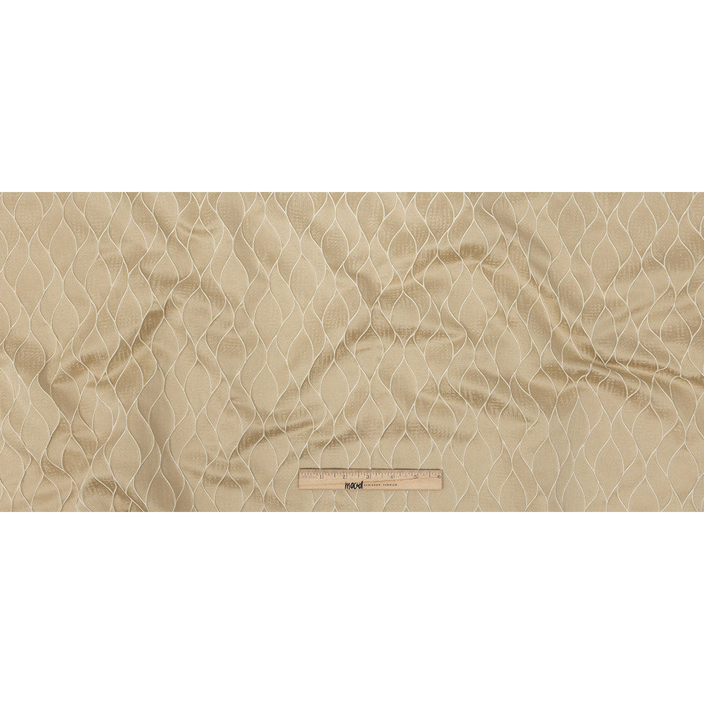 Polyester Jacquard - Gold Leafy Lines - British Imported Full Polyester Jacquard - Gold Leafy Lines - British Imported Full