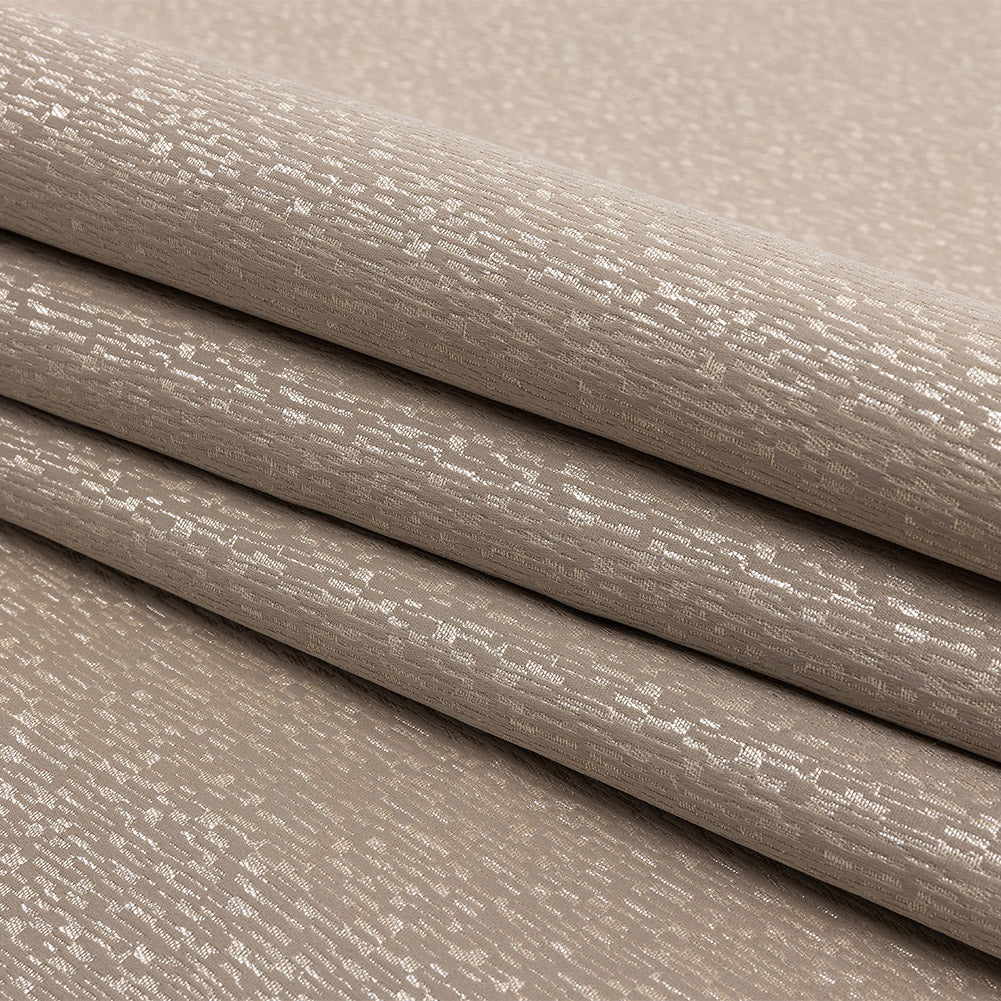 Polyester Jacquard - Taupe Raindrop Streaks - British Imported Folded Polyester Jacquard - Taupe Raindrop Streaks - British Imported Folded