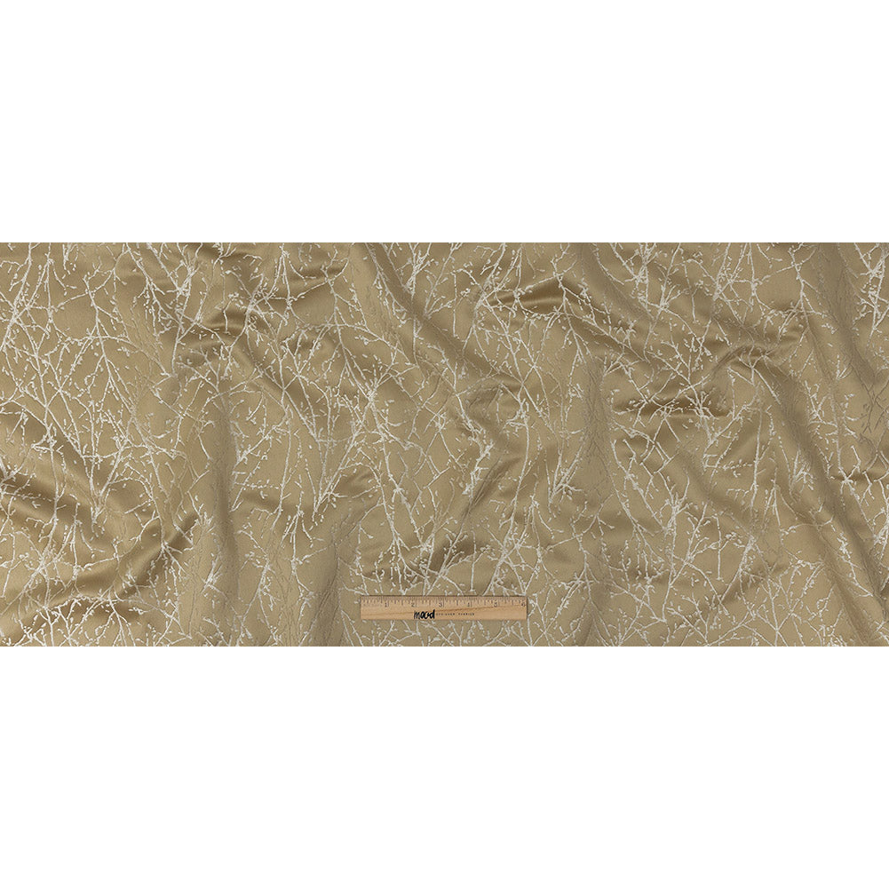Polyester Jacquard - Gold Wintry Branches - British Imported Full Polyester Jacquard - Gold Wintry Branches - British Imported Full
