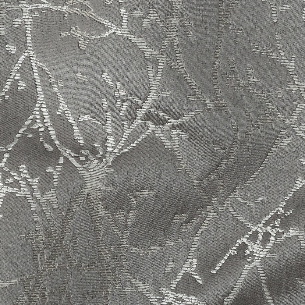 Polyester Jacquard - Graphite Wintry Branches - British Imported Detail Polyester Jacquard - Graphite Wintry Branches - British Imported Detail