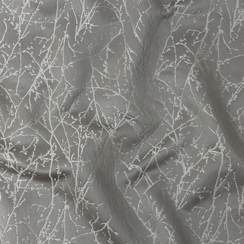 Polyester Jacquard - Graphite Wintry Branches - British Imported Polyester Jacquard - Graphite Wintry Branches - British Imported