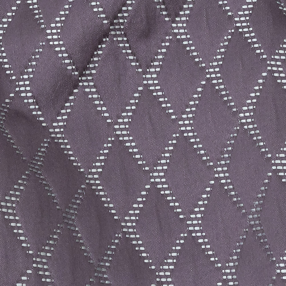 Satin-Faced Jacquard - Amethyst Shadow Diamonds - British Imported Detail Satin-Faced Jacquard - Amethyst Shadow Diamonds - British Imported Detail
