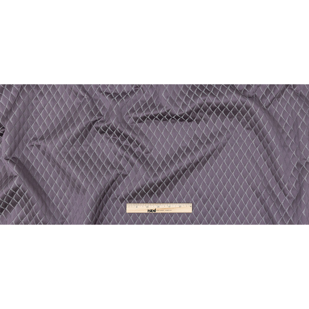 Satin-Faced Jacquard - Amethyst Shadow Diamonds - British Imported Full Satin-Faced Jacquard - Amethyst Shadow Diamonds - British Imported Full