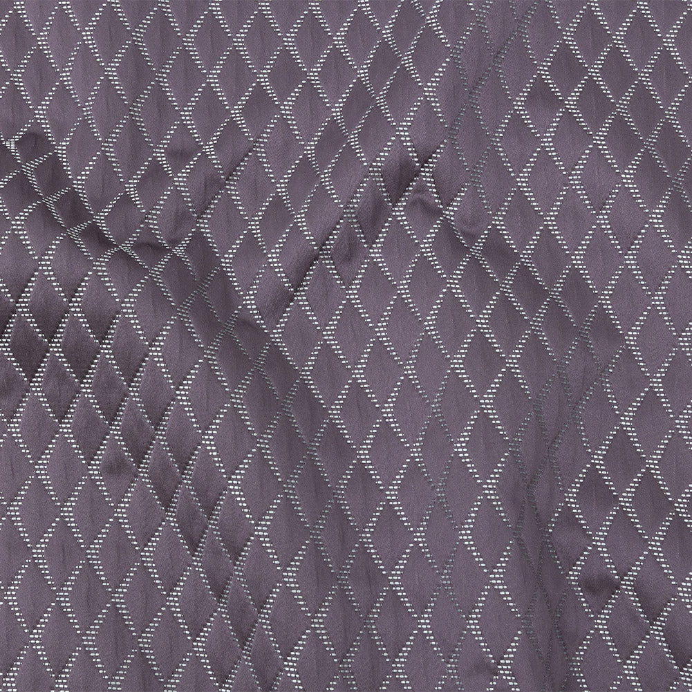 Satin-Faced Jacquard - Amethyst Shadow Diamonds - British Imported Satin-Faced Jacquard - Amethyst Shadow Diamonds - British Imported
