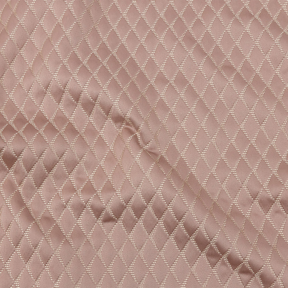 Satin-Faced Jacquard - Blush Shadow Diamonds - British Imported Satin-Faced Jacquard - Blush Shadow Diamonds - British Imported