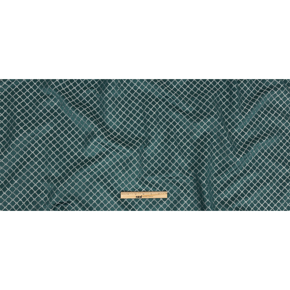 Drapery Jacquard - Emerald Moroccan Quatrefoil - British Imported Full Drapery Jacquard - Emerald Moroccan Quatrefoil - British Imported Full