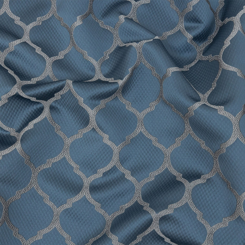 Satin-Faced Jacquard - Danube Moroccan Quatrefoil - British Imported Satin-Faced Jacquard - Danube Moroccan Quatrefoil - British Imported