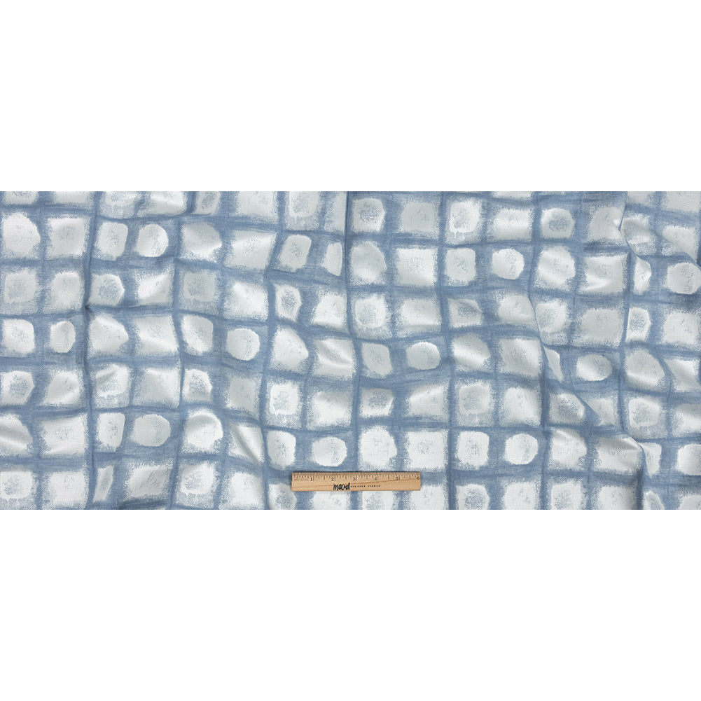 Drapery Jacquard - Denim Painterly Squares - British Imported Full Drapery Jacquard - Denim Painterly Squares - British Imported Full