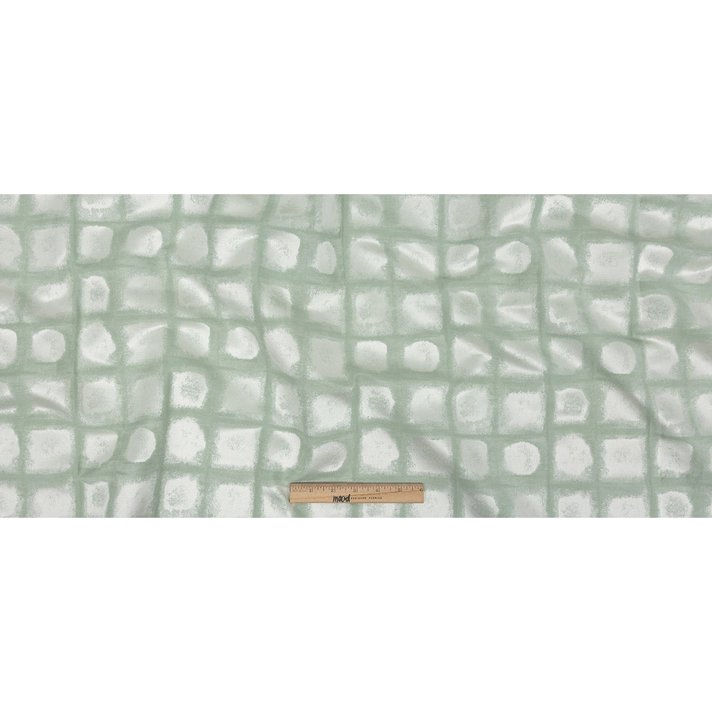 Drapery Jacquard - Sage Painterly Squares - British Imported Full Drapery Jacquard - Sage Painterly Squares - British Imported Full