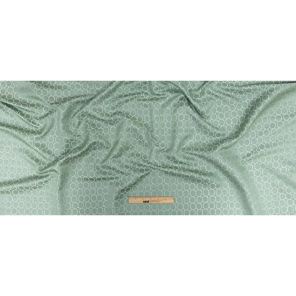 Polyester Jacquard - Sage Honeycombs - British Imported Full Polyester Jacquard - Sage Honeycombs - British Imported Full