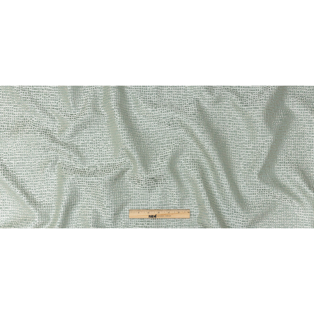 Polyester Jacquard - Seafoam Grid - British Imported Full Polyester Jacquard - Seafoam Grid - British Imported Full