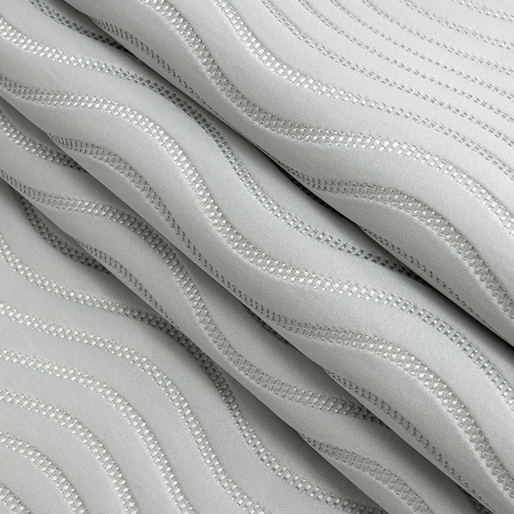 Satin-Faced Jacquard - Ice Wavy Lines - British Imported Folded Satin-Faced Jacquard - Ice Wavy Lines - British Imported Folded