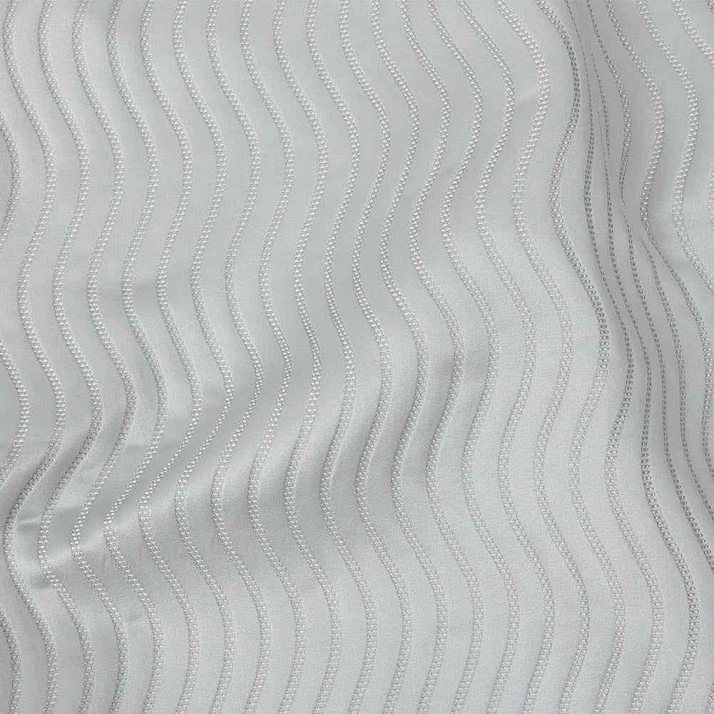 Satin-Faced Jacquard - Ice Wavy Lines - British Imported Satin-Faced Jacquard - Ice Wavy Lines - British Imported