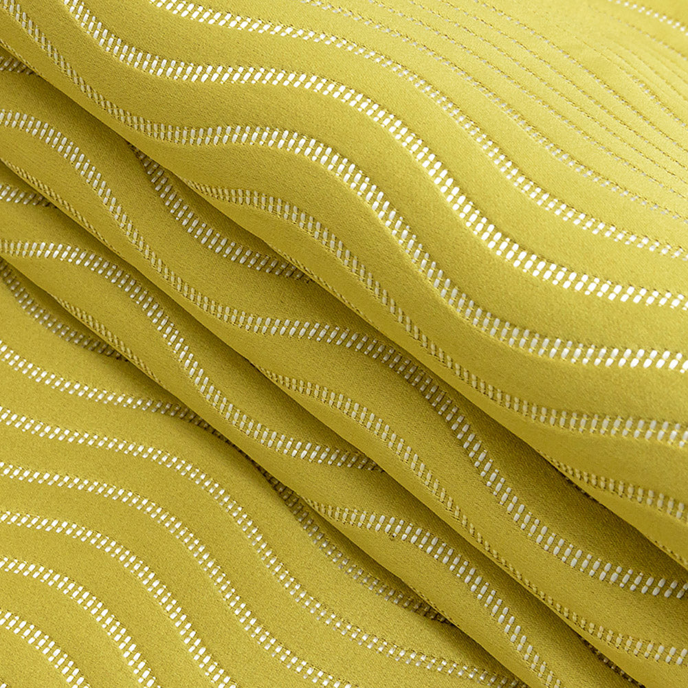 Satin-Faced Jacquard - Zest Wavy Lines - British Imported Folded Satin-Faced Jacquard - Zest Wavy Lines - British Imported Folded
